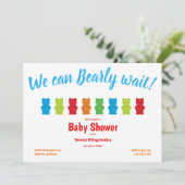 Babydusche aus Gummy Bear Candy Bearly Wait Einladung (Stehend Vorderseite)