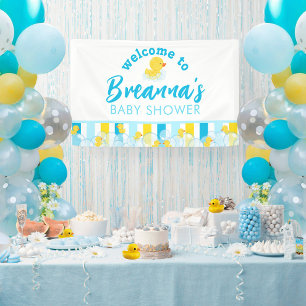 Babydusche aus Junge Gummi Begrüßung Banner