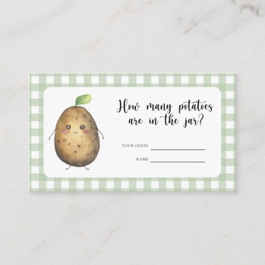 Babydusche aus Kartoffeln - raten Sie, wie viele K Begleitkarte (Vorderseite)