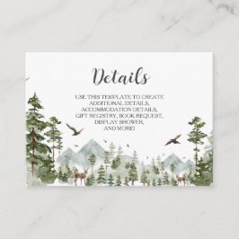 Babydusche aus Kiefernwald Details Begleitkarte