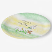 Babydusche aus Llama und Teddy Bear Pappteller (Schrägansicht)