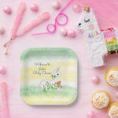 Babydusche aus Llama und Teddy Bear Pappteller (Party)