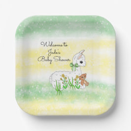 Babydusche aus Llama und Teddy Bear Pappteller