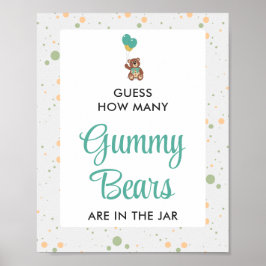 Babydusche aus niedlichem Bären Gummy Bear Guessin Poster