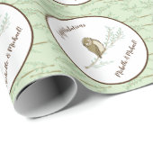 Babydusche aus Owl Woodland Geschenkpapier (Rolleneckpunkt)