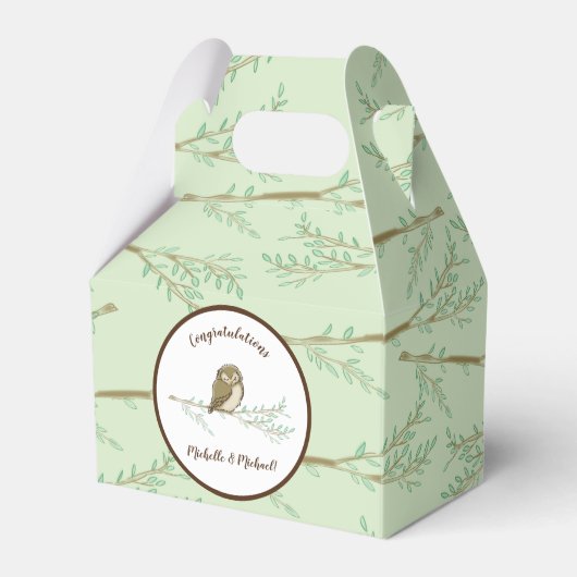 Babydusche aus Owl Woodland Geschenkschachtel (Vorderseite)