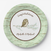 Babydusche aus Owl Woodland Pappteller (Vorderseite)