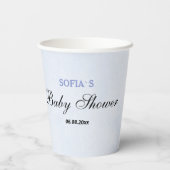 Babydusche aus Papier. Pappbecher (Rückseite)