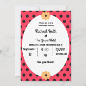 Babydusche aus Rot und Schwarz Einladung (Vorderseite)