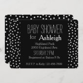 Babydusche aus Schwarz und Weiß Einladung (Vorne/Hinten)