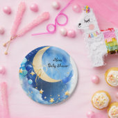 Babydusche aus Sternen und Mond Pappteller (Party)