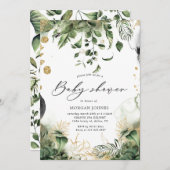 Babydusche aus tropischem Blätterdach Einladung (Vorne/Hinten)