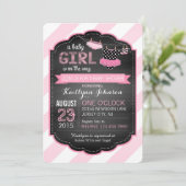 Babydusche aus Tutu und Stripe Einladung (Stehend Vorderseite)
