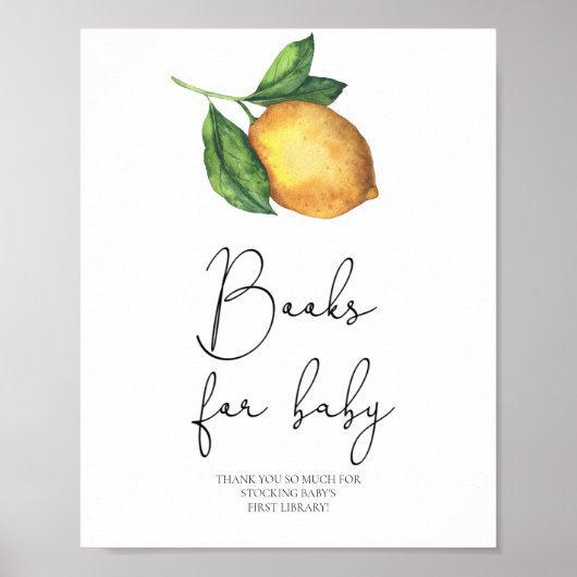 Babydusche aus Zitronenlemon Bücher für Kinder Poster (Vorne)