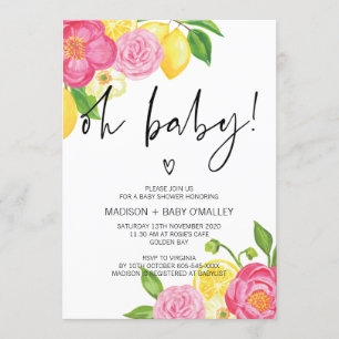 Babydusche Baby Baby Summer Floral Party Einladung