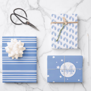Babydusche Baby Boy Wrapping Paper Geschenkpapier Set