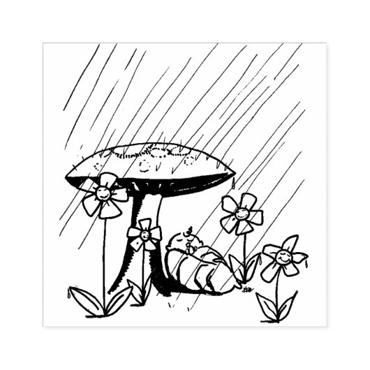 Babydusche - Baby unter Toadstool Gummistempel (Prägung)