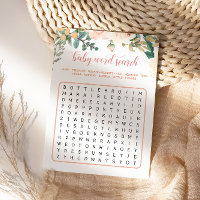 Babydusche Baby Word Search Card Herbst