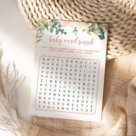 Babydusche Baby Word Search Card Herbst Einladung