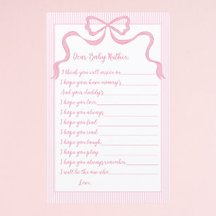 Babydusche, Babyberatungskarte, Pink Bow Baby