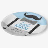 Babydusche Babyblau Kindermotiv Pappteller (Schrägansicht)