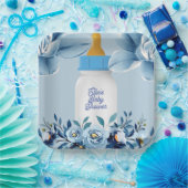 Babydusche - Babyflasche - Blume Name Custom Pappteller (Party)