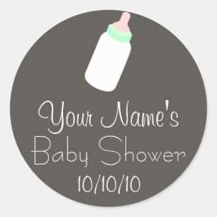 Babydusche (Babyflasche) Runder Aufkleber