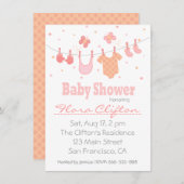 Babydusche: Babykleidung Einladung (Vorne/Hinten)