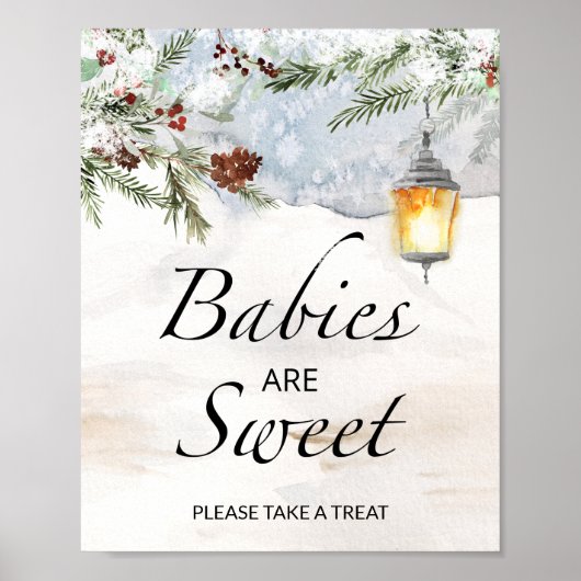 Babydusche Babys nehmen eine Leckerei Poster (Vorne)