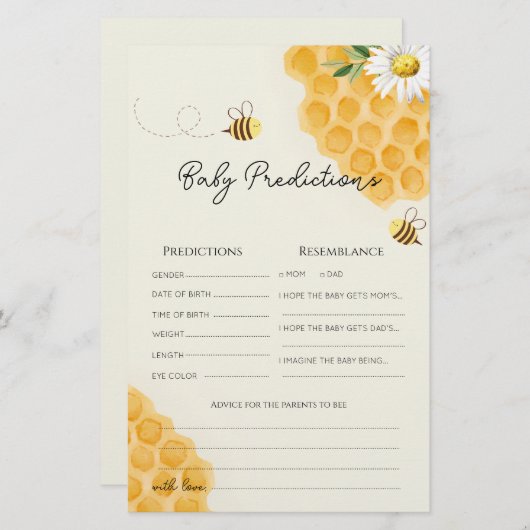 Babydusche Babyvorhersage Karte süß wie möglich (Vorne/Hinten)