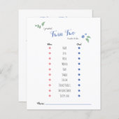 Babydusche Babyvorhersagen Zwillingsbär Thema (Vorne/Hinten)