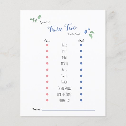 Babydusche Babyvorhersagen Zwillingsbär Thema (Vorderseite)