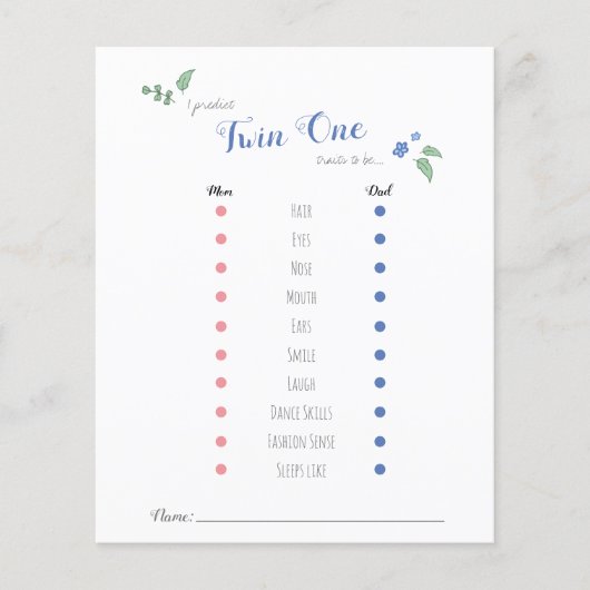 Babydusche Babyvorhersagen Zwillingsbär Thema (Vorderseite)