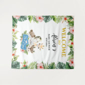 Babydusche BACKDROP | Niedlich Gold Safari Friend Wandteppich (Vorderseite (Horizontal))