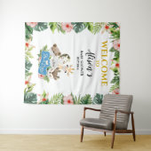 Babydusche BACKDROP | Niedlich Gold Safari Friend Wandteppich (Beispiel (Horizontal))