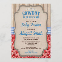 Babydusche Bandana blaues Rot des Cowboy-Westerns