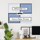 Babydusche Banner Poster Mustache Themed (Heimbüro)
