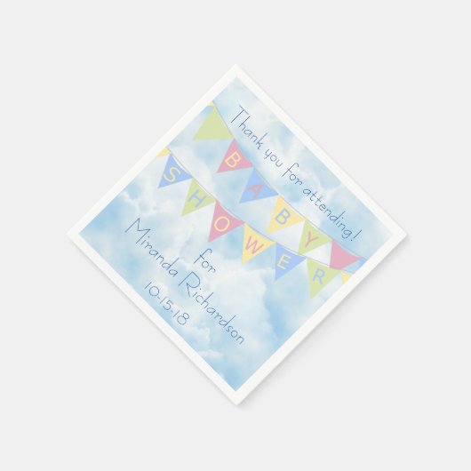 Babydusche Bannerdesign Serviette (Ecke)