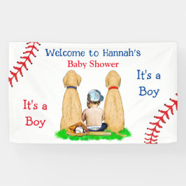 Babydusche Baseball 2 Labradore und Baby Banner