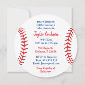 Babydusche Baseball 2 Labradore und Baby Einladung (Rückseite)