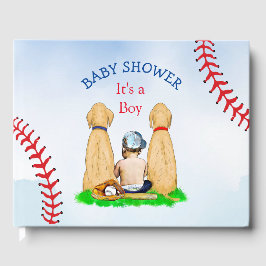 Babydusche Baseball 2 Labradore und Baby Gästebuch