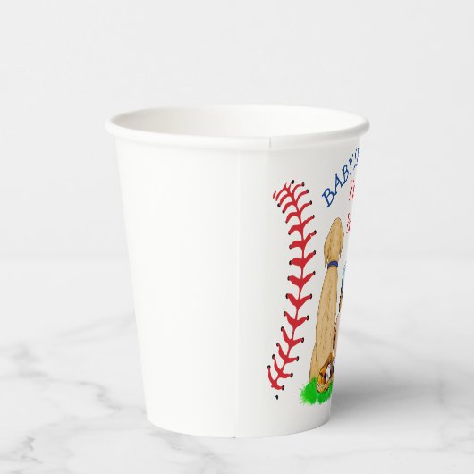 Babydusche Baseball 2 Labradore und Baby Pappbecher (Rechts)