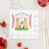 Babydusche Baseball 2 Labradore und Baby Serviette (Beispiel)