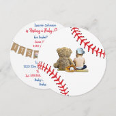 Babydusche Baseball als Einladung (Vorne/Hinten)