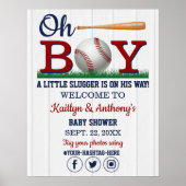 Babydusche Baseball Boys Begrüßungszeichen Poster (Vorne)