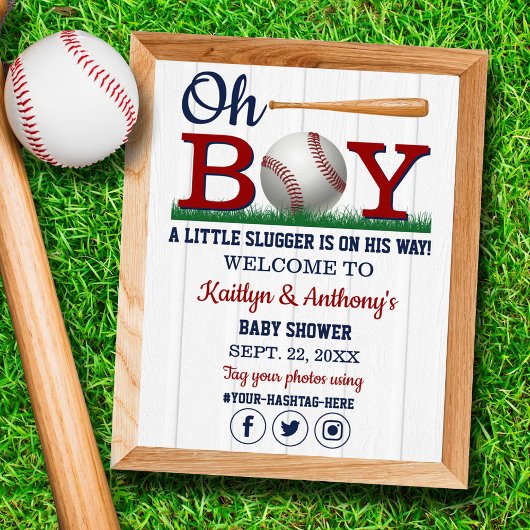 Babydusche Baseball Boys Begrüßungszeichen Poster