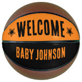 Babydusche Basketball WillkommensAutogramm Keepake (Vorderseite)