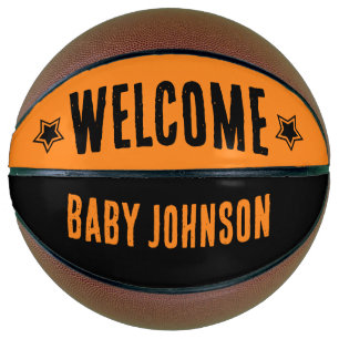 Babydusche Basketball WillkommensAutogramm Keepake
