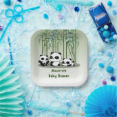 Babydusche Bear Greenery Bamboo Pappteller (Party)