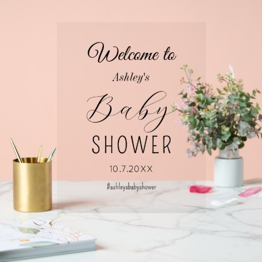 Babydusche Begrüßung Acrylzeichen Acrylschild (Hochzeit)